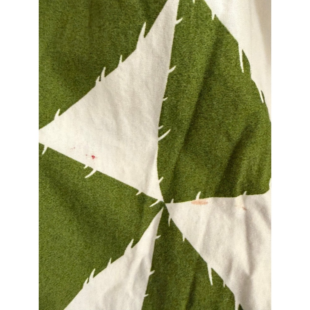 Maeve Shirt Dress Womens Large Green Geometric Tiered Cotton Midi - Picture 10 of 10